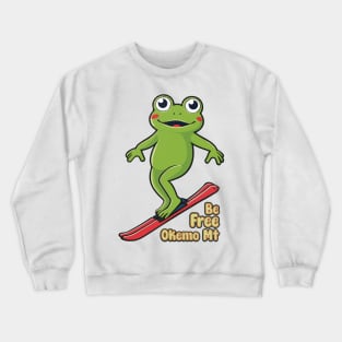 Cute Frog Skiing Okemo Mountain Crewneck Sweatshirt